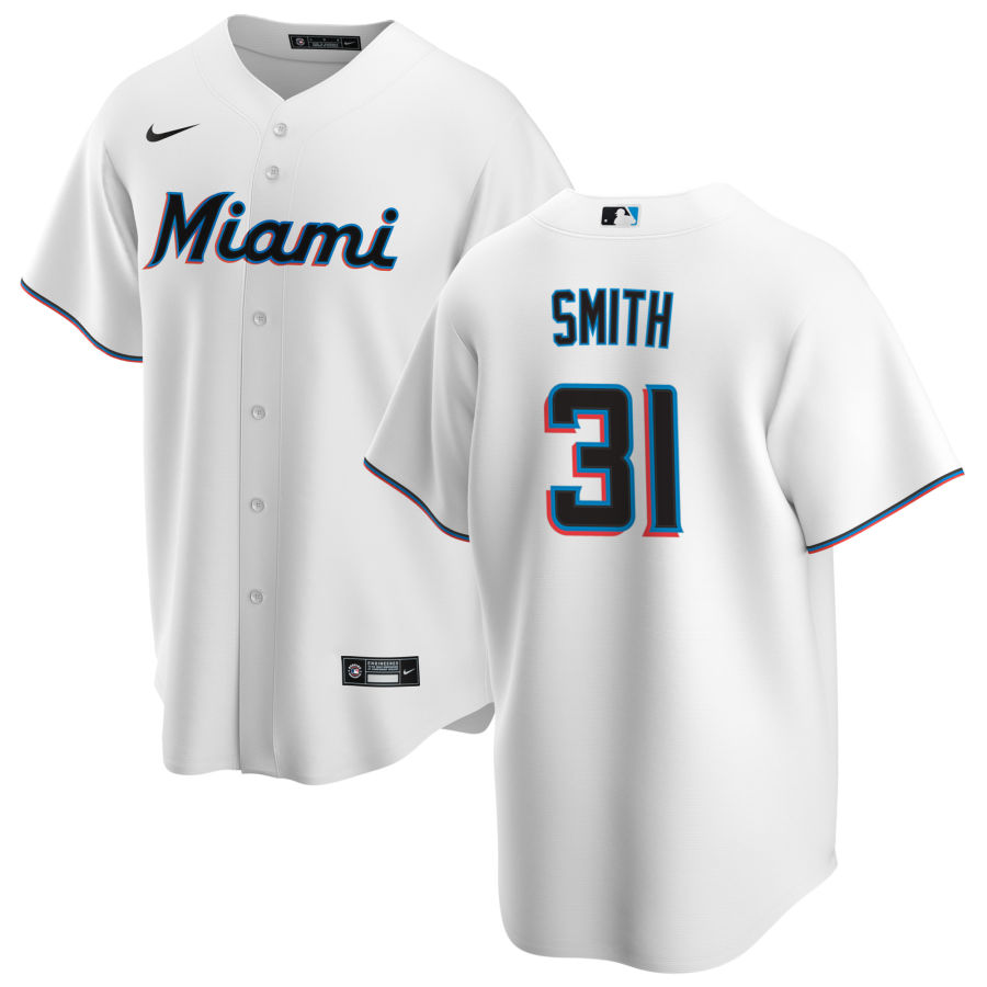Nike Men #31 Caleb Smith Miami Marlins Baseball Jerseys Sale-White